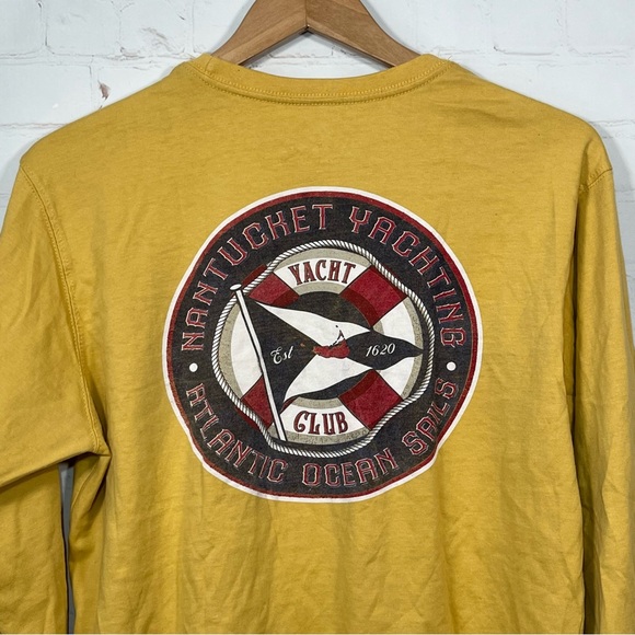 Cuffy's Cape Cod Nantucket Yacht Club Shirt Mens Size Medium Yellow Crew Neck - Picture 8 of 9